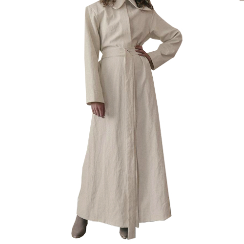 Dreamer White Linen Coat - Bleu